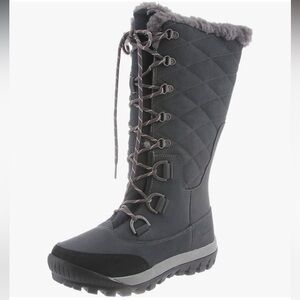Bearpaw Isabella Waterproof Wool Lined Leather Winter Boot Charcoal Black Gray